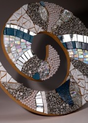 Redemption - 33cm Mother of Pearl, Metal, Stained Glass, Mirror
