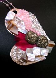 Truth - 7cm Pyrite, Mother of Pearl, Crystal